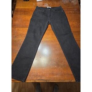 Levis 505 Jeans Womens Size 10 M Black Straight Leg Stretch Fancy Stitch Pocket